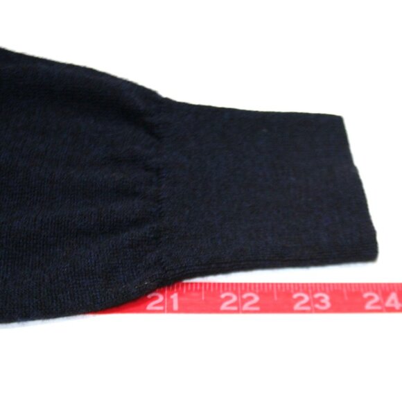 Orvis Merino Wool Quarter Zip Sweater Mens L Blue Leather Trim Heritage Luxury - Picture 6 of 6